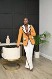 Upper Echelon 2-toned Suit (Mustard) - Belle Business Wear 