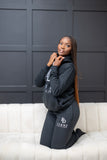 Femme D'Affaires Hoodie Loungewear Set (Black) - Belle Business Wear 